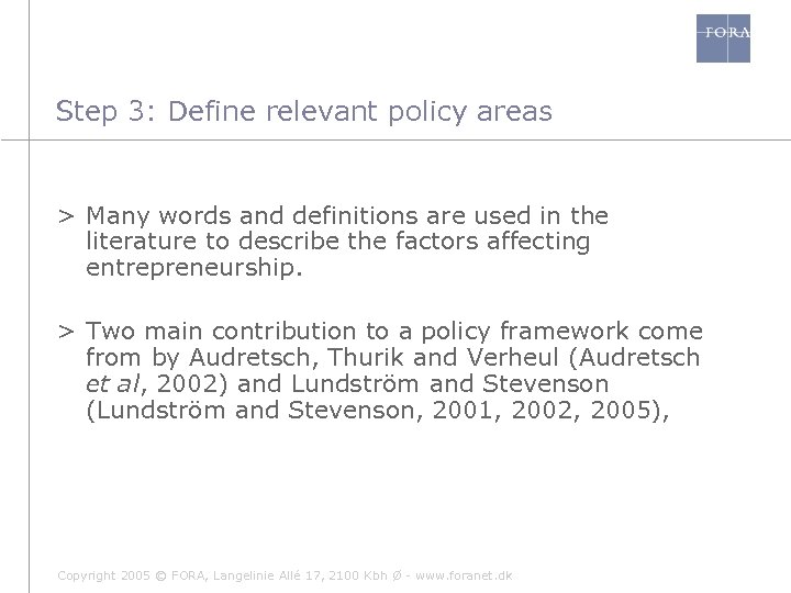 Step 3: Define relevant policy areas > Many words and definitions are used in