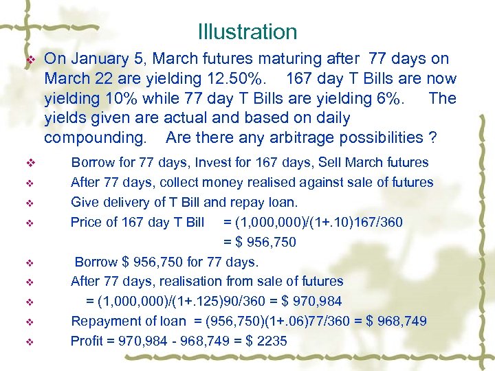 Illustration v v v v v On January 5, March futures maturing after 77