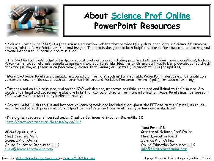 About Science Prof Online Power. Point Resources • Science Prof Online (SPO) is a