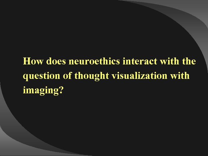 How does neuroethics interact with the question of thought visualization with imaging? 