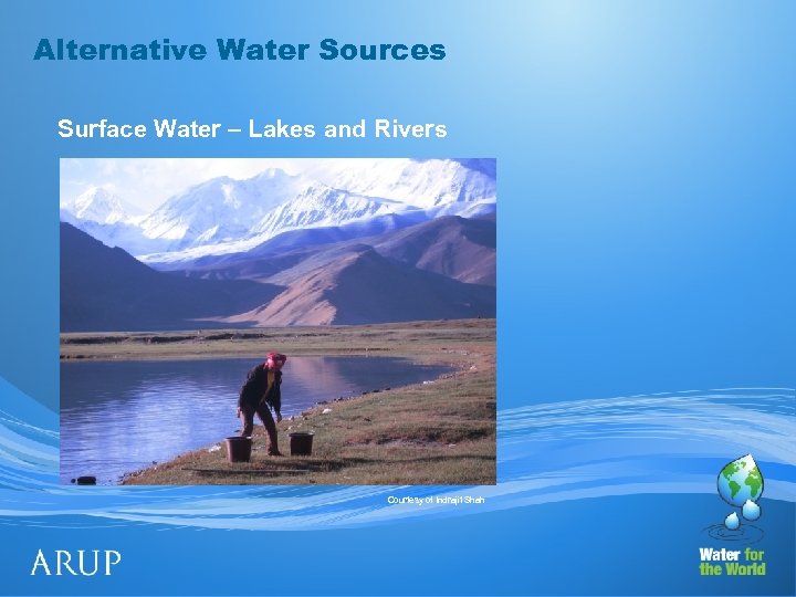 Alternative Water Sources Surface Water – Lakes and Rivers Courtesy of Indrajit Shah 