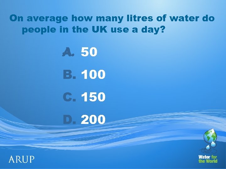 On average how many litres of water do people in the UK use a