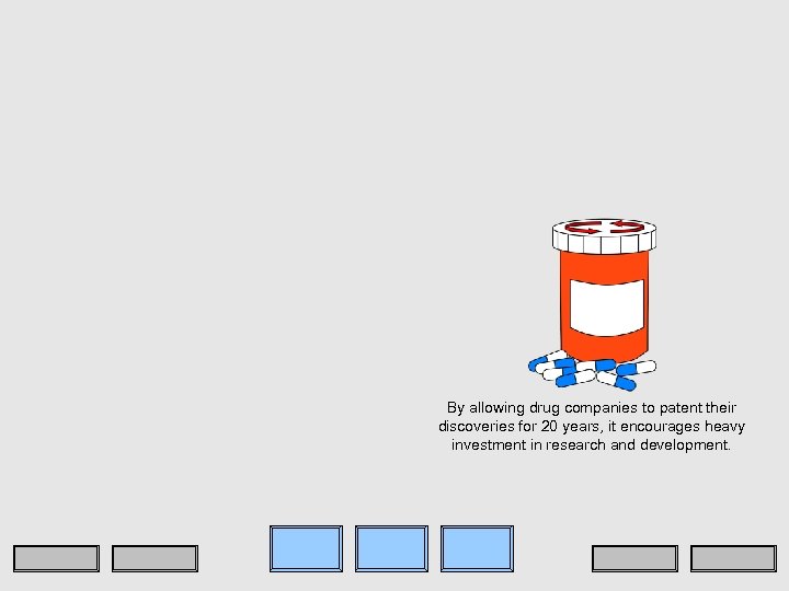 By allowing drug companies to patent their discoveries for 20 years, it encourages heavy