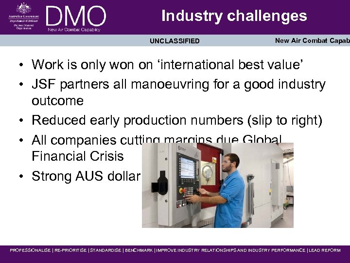 Industry challenges UNCLASSIFIED New Air Combat Capab • Work is only won on ‘international