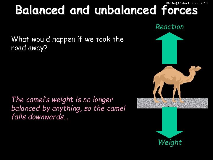Balanced and unbalanced forces © George Spencer School 2010 Reaction What would happen if