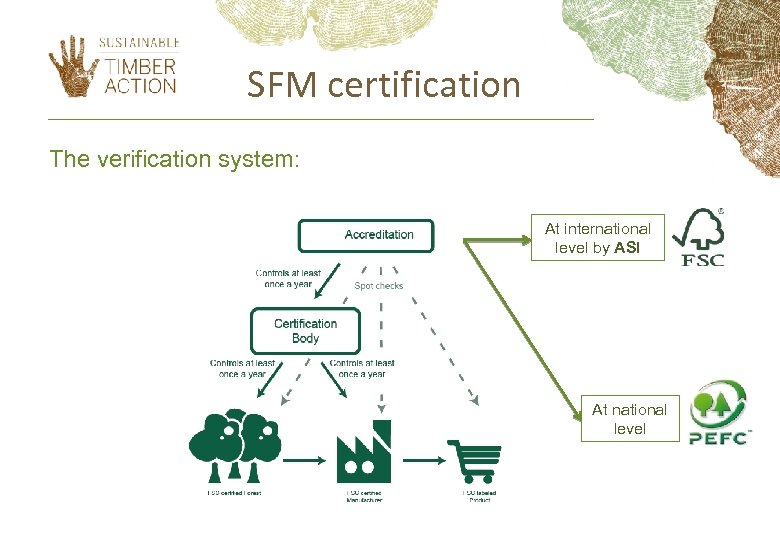 SFM certification The verification system: At international level by ASI At national level 