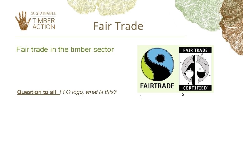 Fair Trade Fair trade in the timber sector Question to all: FLO logo, what