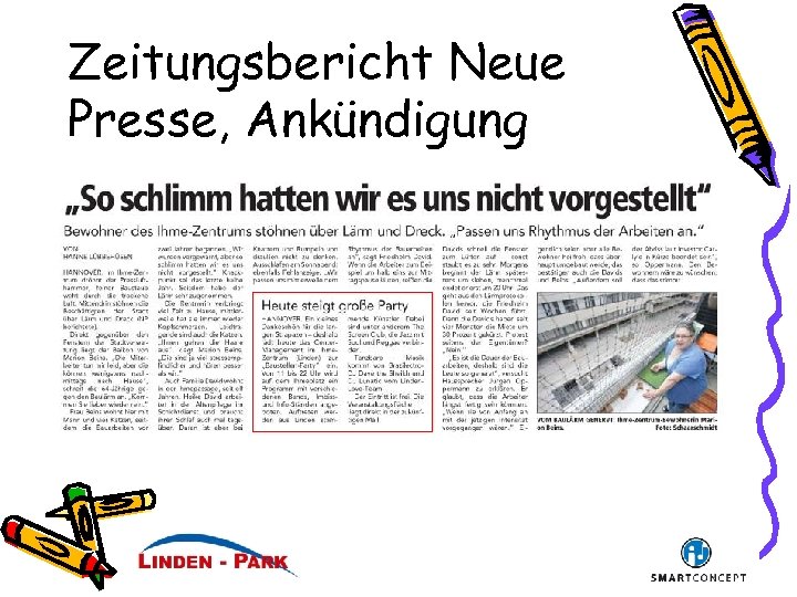 Zeitungsbericht Neue Presse, Ankündigung 