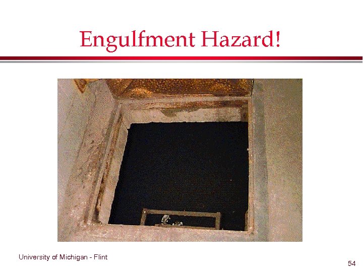 Engulfment Hazard! University of Michigan - Flint 54 