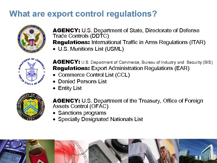 What are export control regulations? AGENCY: U. S. Department of State, Directorate of Defense