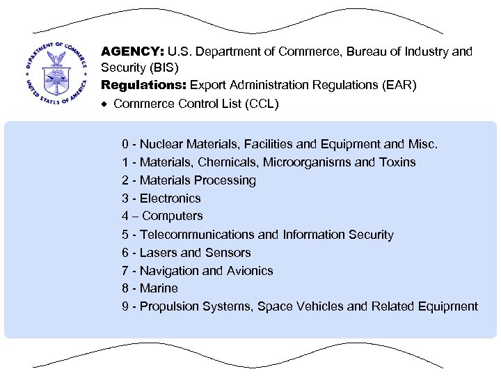 AGENCY: U. S. Department of Commerce, Bureau of Industry and Security (BIS) Regulations: Export