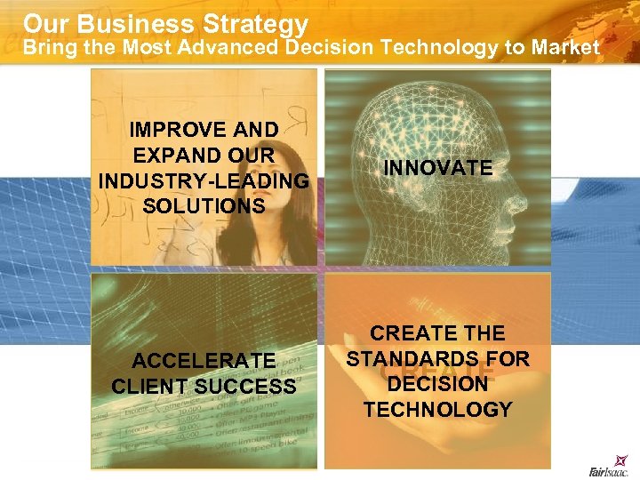 Our Business Strategy Bring the Most Advanced Decision Technology to Market IMPROVE AND EXPAND