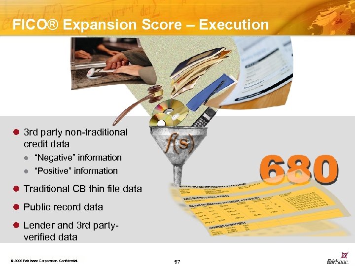 FICO® Expansion Score – Execution l 3 rd party non-traditional credit data l “Negative”