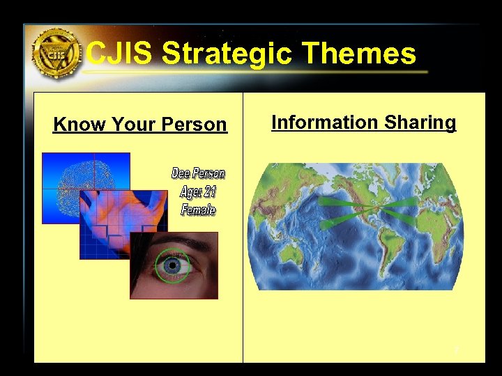 CJIS Strategic Themes Know Your Person Information Sharing 7 