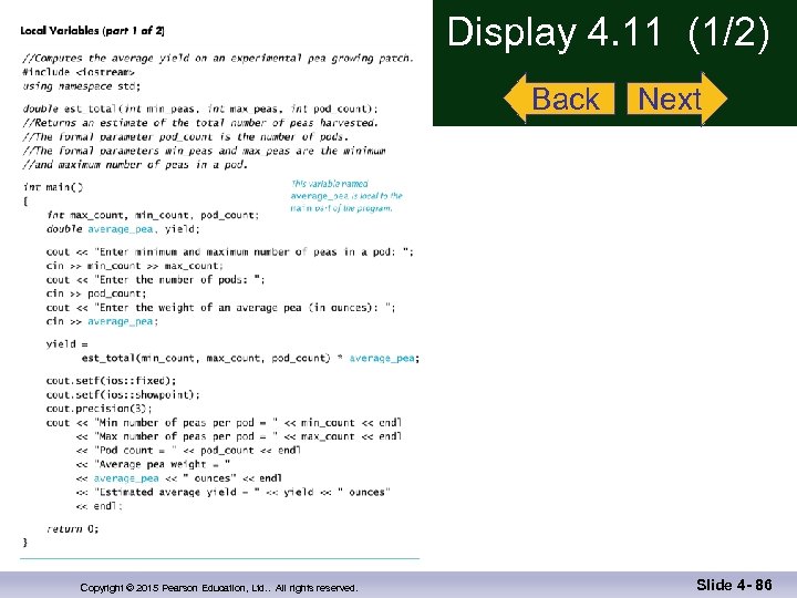 Display 4. 11 (1/2) Back Copyright © 2015 Pearson Education, Ltd. . All rights