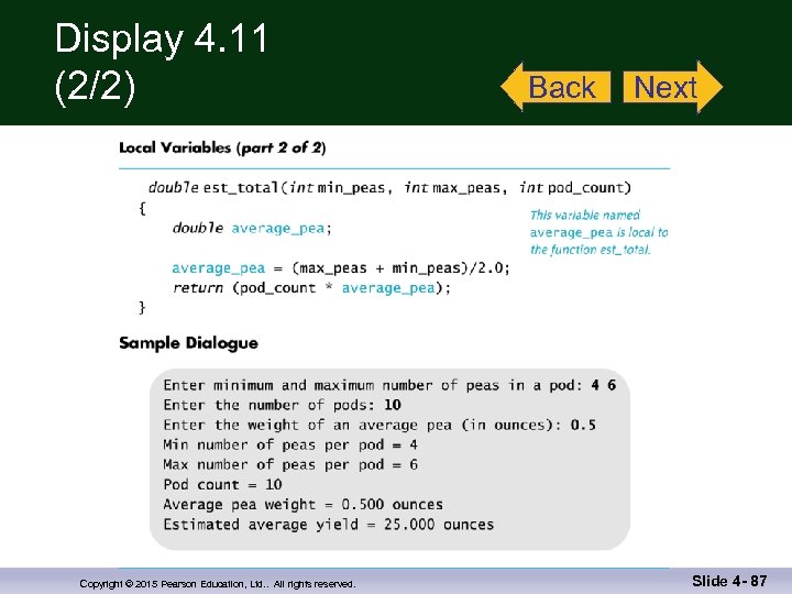 Display 4. 11 (2/2) Copyright © 2015 Pearson Education, Ltd. . All rights reserved.