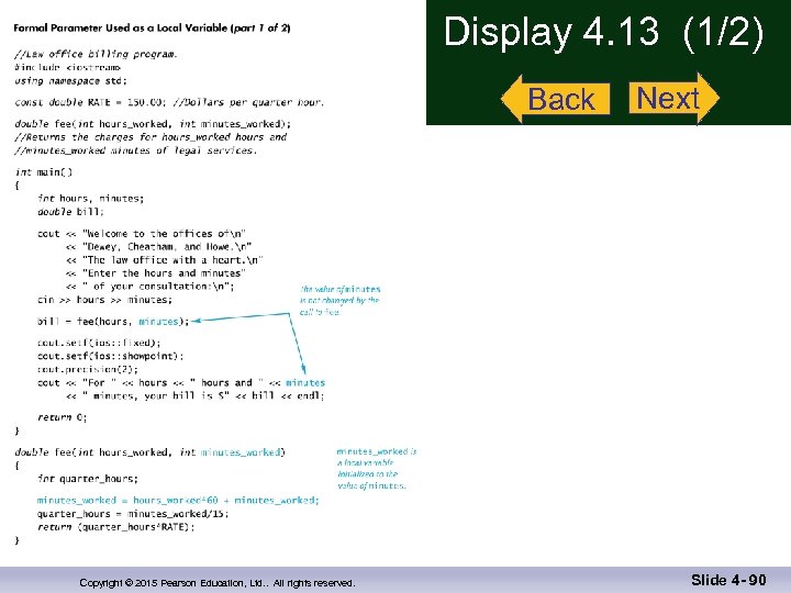 Display 4. 13 (1/2) Back Copyright © 2015 Pearson Education, Ltd. . All rights