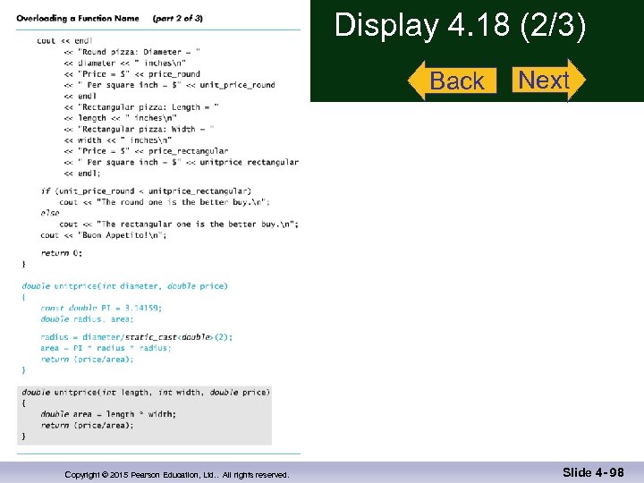 Display 4. 18 (2/3) Back Copyright © 2015 Pearson Education, Ltd. . All rights