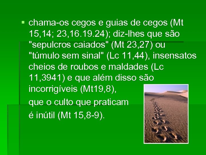 § chama-os cegos e guias de cegos (Mt 15, 14; 23, 16. 19. 24);