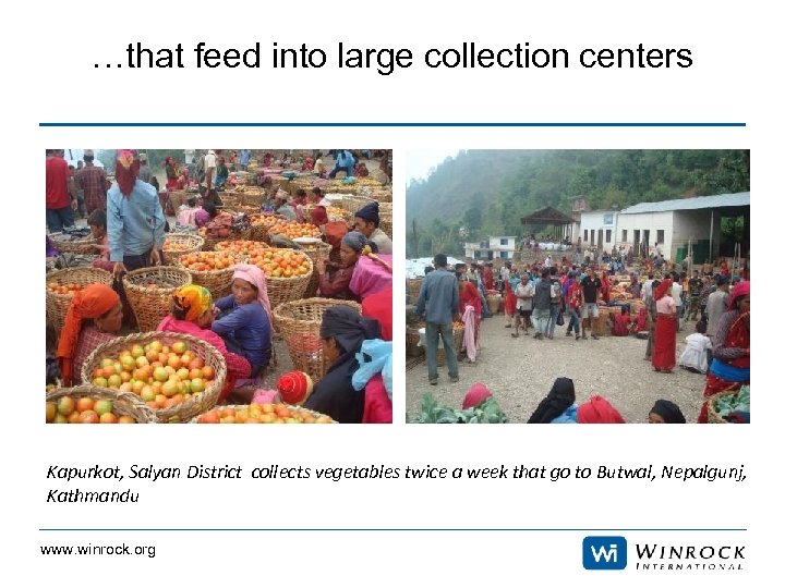 …that feed into large collection centers Kaprokot, Salyan empty and on market day Kapurkot,