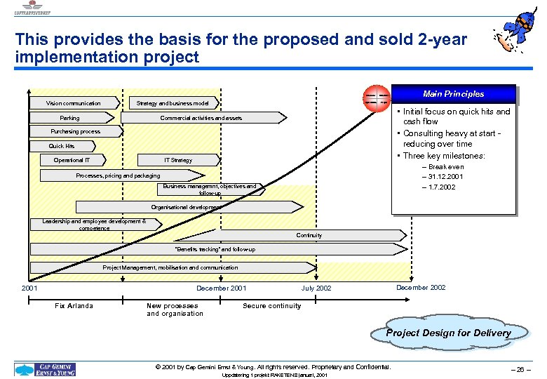This provides the basis for the proposed and sold 2 -year implementation project Financial