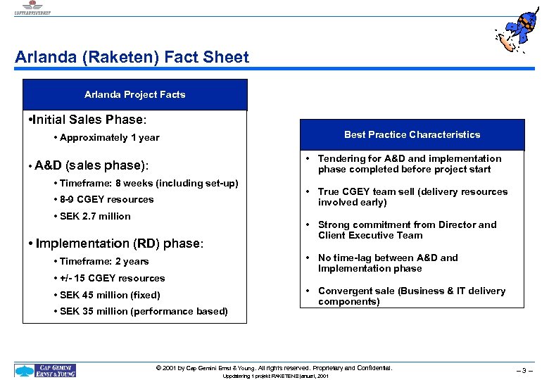 Arlanda (Raketen) Fact Sheet Arlanda Project Facts • Initial Sales Phase: Best Practice Characteristics