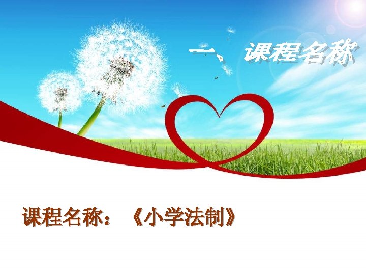 课程名称：《小学法制》 