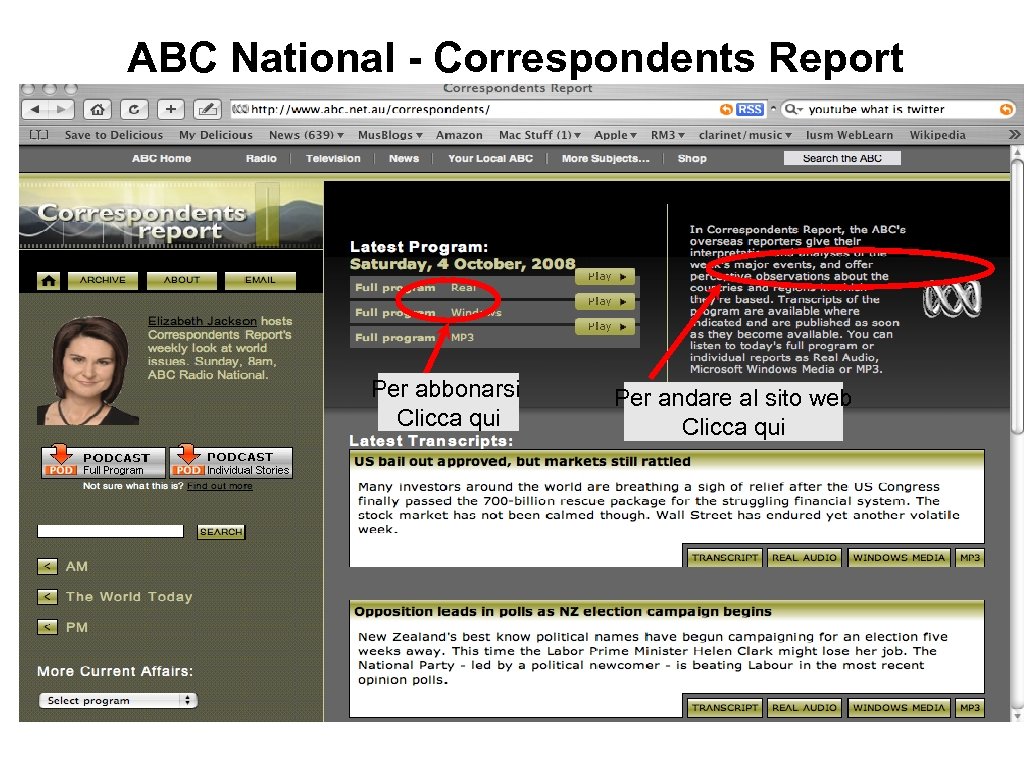 ABC National - Correspondents Report Per abbonarsi Clicca qui Per andare al sito web