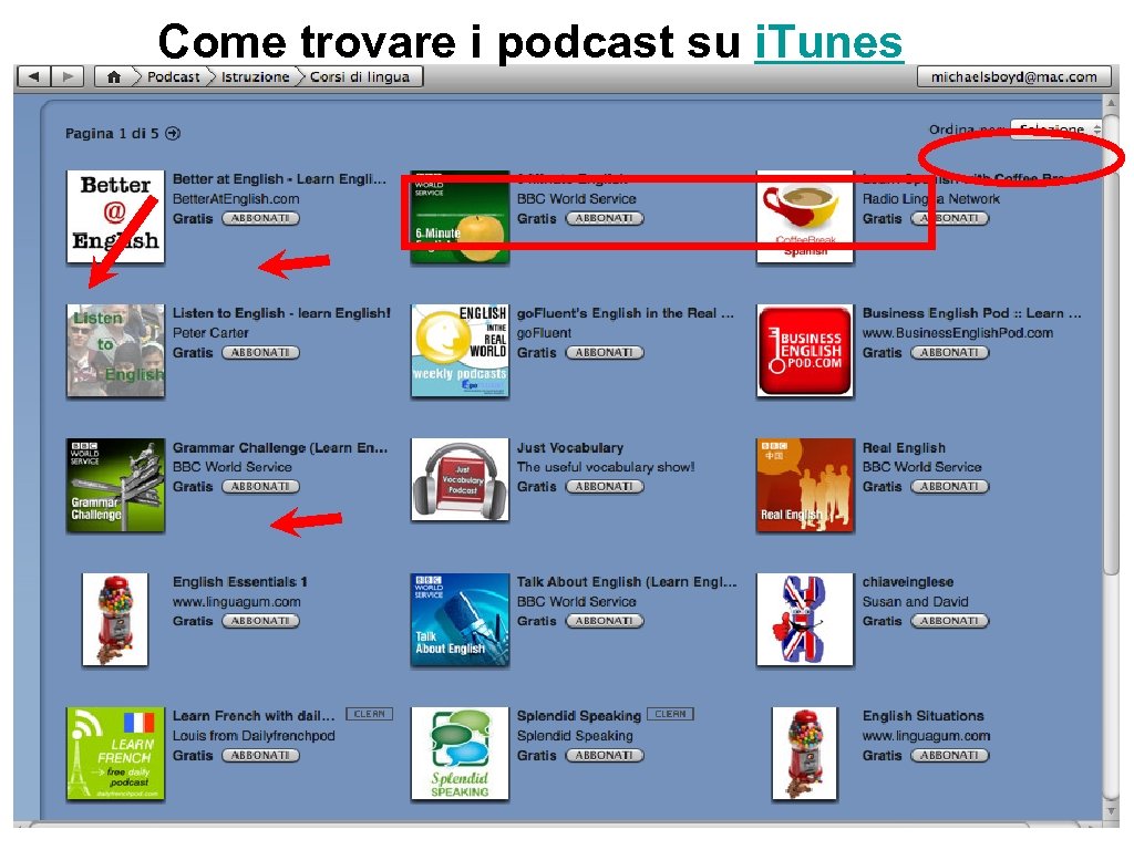 Come trovare i podcast su i. Tunes 