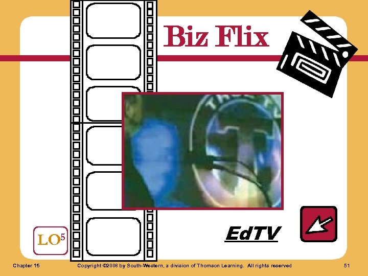 Biz Flix LO 5 Chapter 15 Ed. TV Copyright © 2008 by South-Western, a
