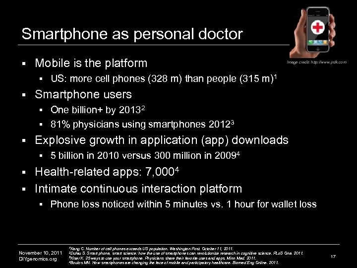 Smartphone as personal doctor § Mobile is the platform § § Image credit: http: