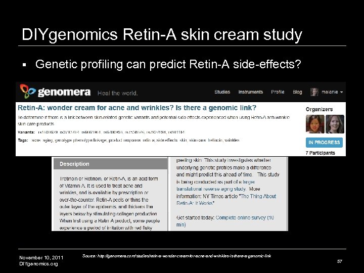 DIYgenomics Retin-A skin cream study § Genetic profiling can predict Retin-A side-effects? November 10,
