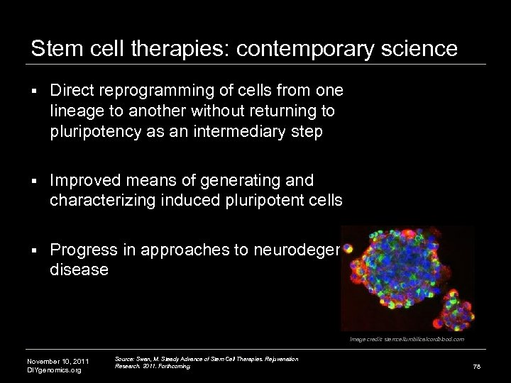 Stem cell therapies: contemporary science § Direct reprogramming of cells from one lineage to