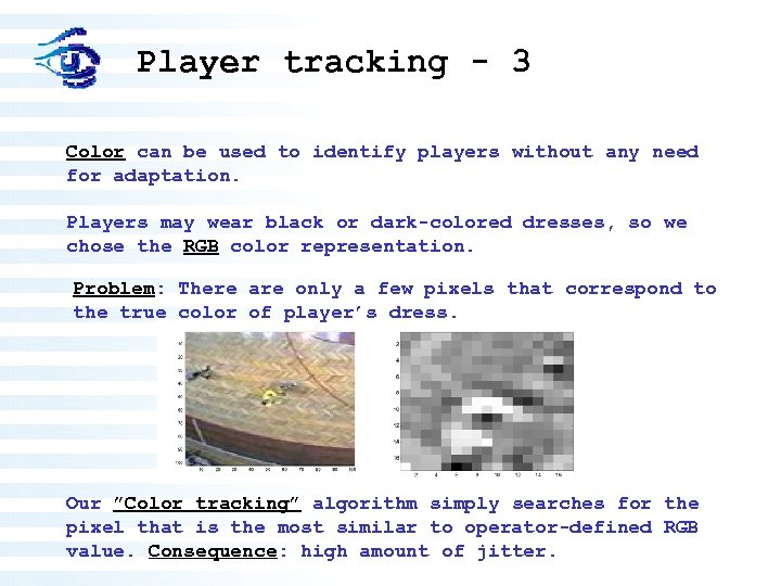 Player tracking - 3 Color can be used to identify players without any need