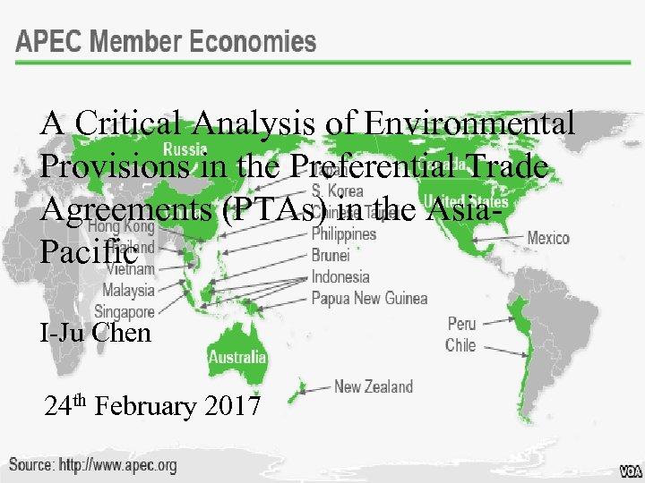 A Critical Analysis of Environmental Provisions in the Preferential Trade Agreements (PTAs) in the
