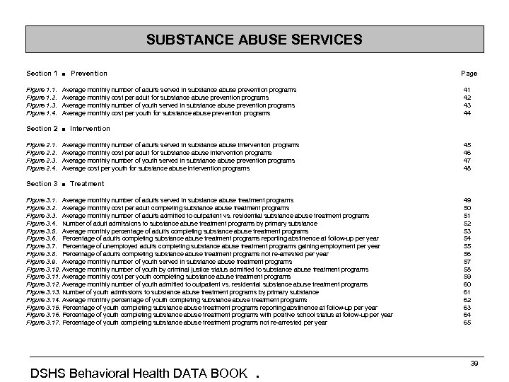 SUBSTANCE ABUSE SERVICES Section 1 Prevention Page Figure 1. 1. Figure 1. 2. Figure