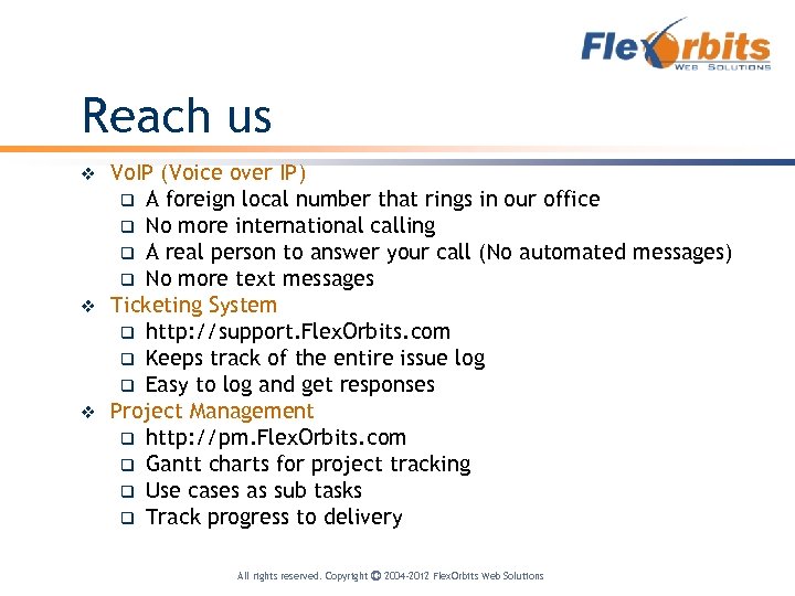Reach us v v v Vo. IP (Voice over IP) q A foreign local