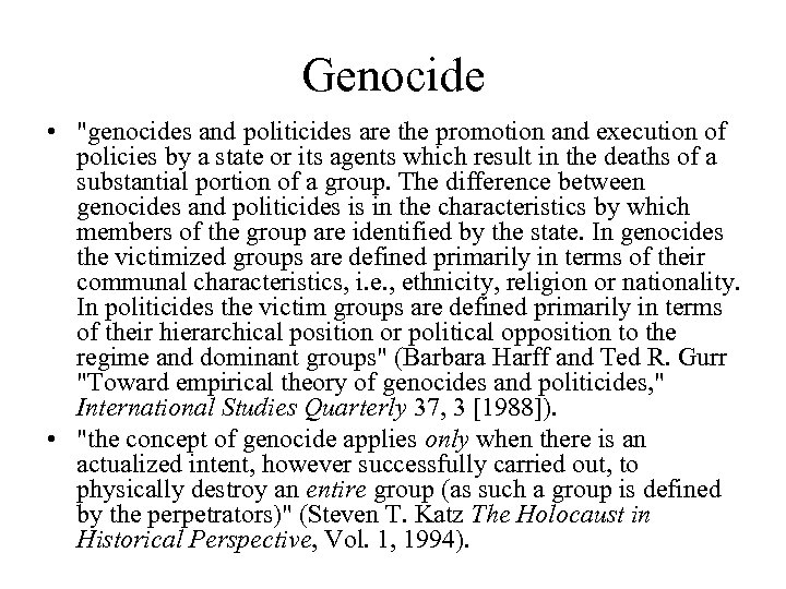 Genocide • 