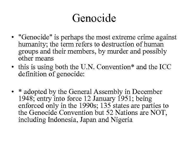 Genocide • 