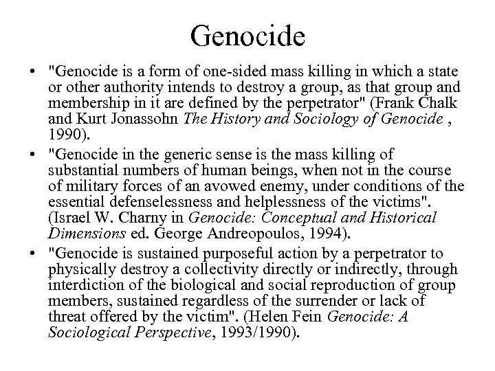 Genocide • 