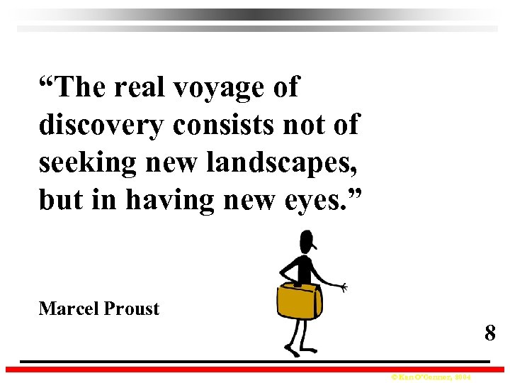 “The real voyage of discovery consists not of seeking new landscapes, but in having