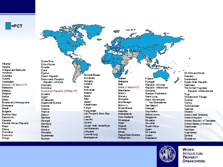 =PCT Albania Algeria Antigua and Barbuda Armenia Australia Austria Azerbaijan Bahrain (18 March 07)