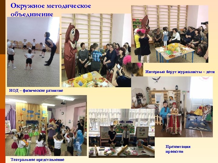 Окружное методическое объединение Интервью берут журналисты – дети НОД – физическое развитие Презентация проектов