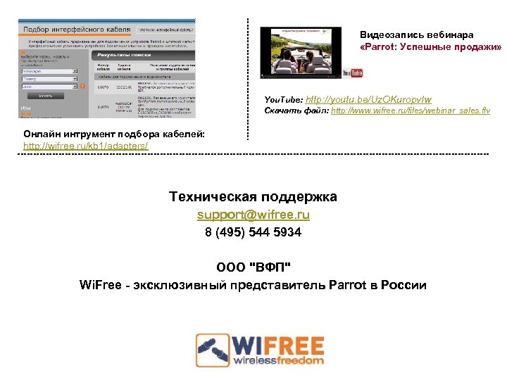 Видеозапись вебинара «Parrot: Успешные продажи» You. Tube: http: //youtu. be/Uz. OKuropv. Iw Скачать файл: