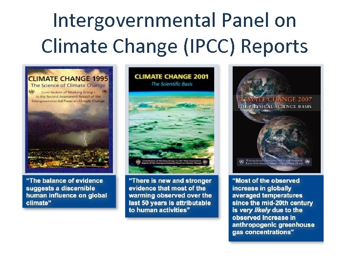 Intergovernmental Panel on Climate Change (IPCC) Reports 