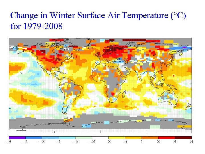 Change in Winter Surface Air Temperature (°C) for 1979 -2008 -1. 4 -1. 2