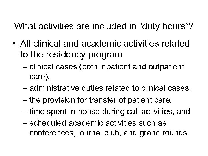 What activities are included in 