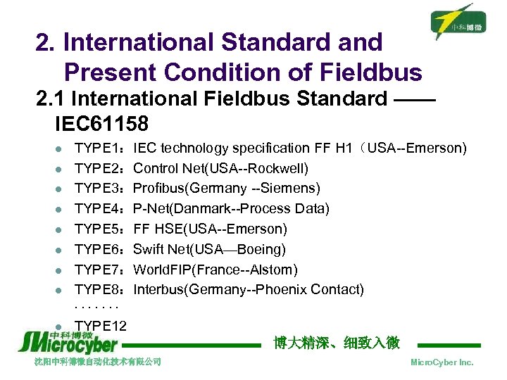 2. International Standard and Present Condition of Fieldbus 2. 1 International Fieldbus Standard ——