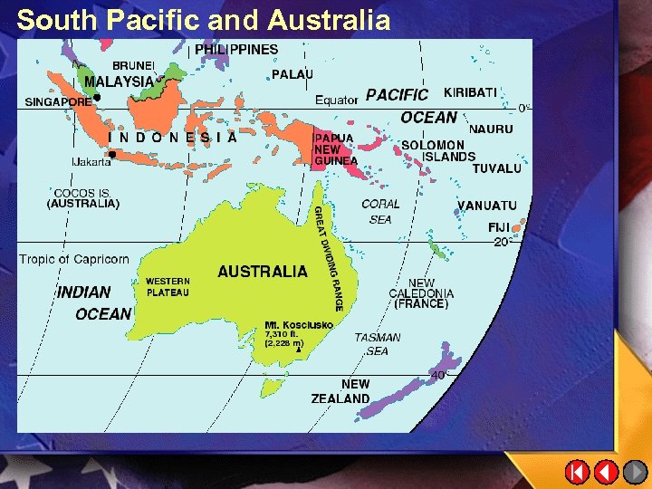 South Pacific and Australia 