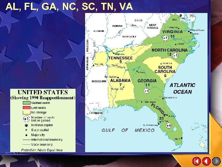 AL, FL, GA, NC, SC, TN, VA 